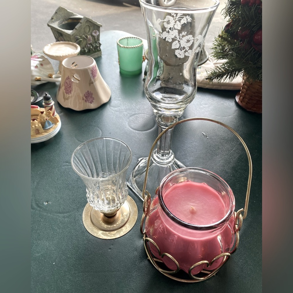 Vintage Home Interiors candle and votive holders.